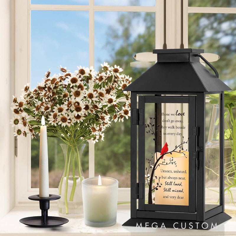 Personalized Memorial Lantern with LED Candle and Remote Bereavement Gifts in Memory of Mother Sympathy Gifts