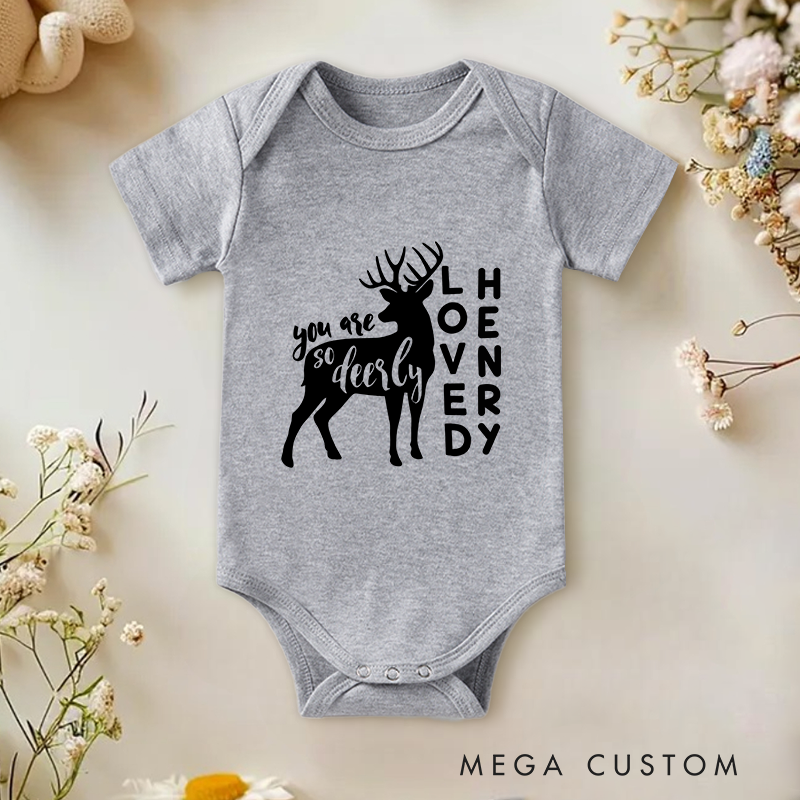 Personalized You are so Deerly Loved Baby Onesie Gift From Baby Nursery Gift