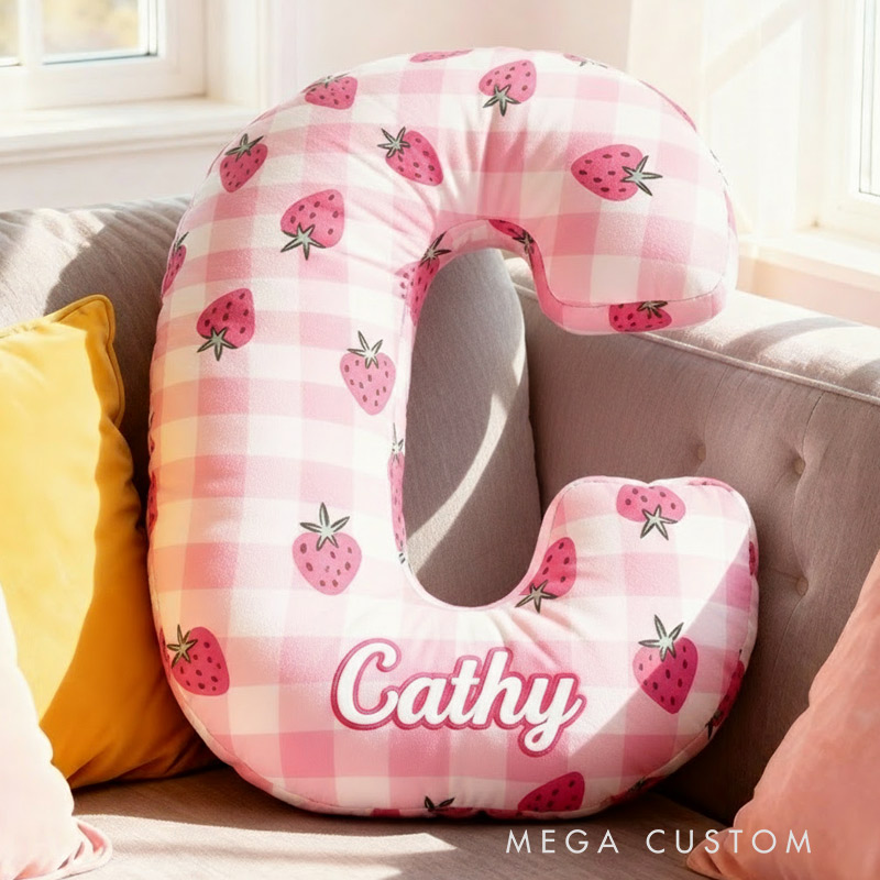 Personalized Letter Pillow Graphic 3D Print Cottage Core Custom Name Pillow Gift for Kids Gardening Lovers Gift 