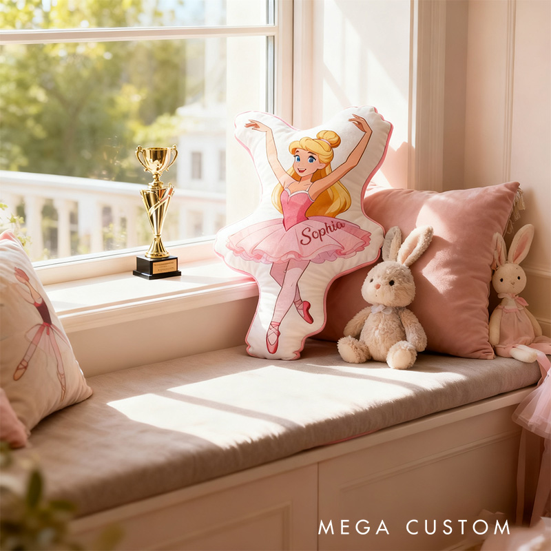 Personalized Cartoon Ballet Dancer Shaped Pillow for Dance Lovers Pillow Christmas Gift for Kids
