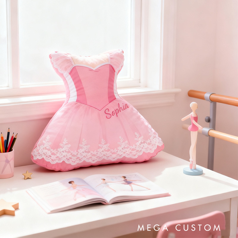Personalized Graphic 3D Print Ballet Dress Shaped Pillow for Dance Lovers Pillow Christmas Gift for Kids