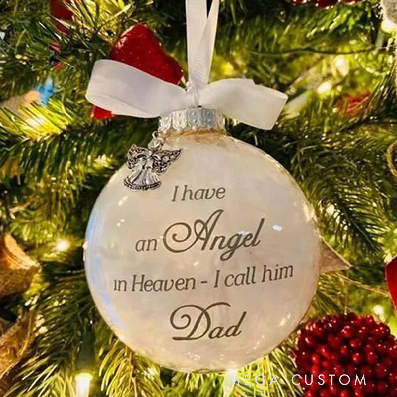 Personalized Angel In Heaven Memorial Ornament Angel Wings Charm Ornament Christmas Ornament In Loving Memory Gift