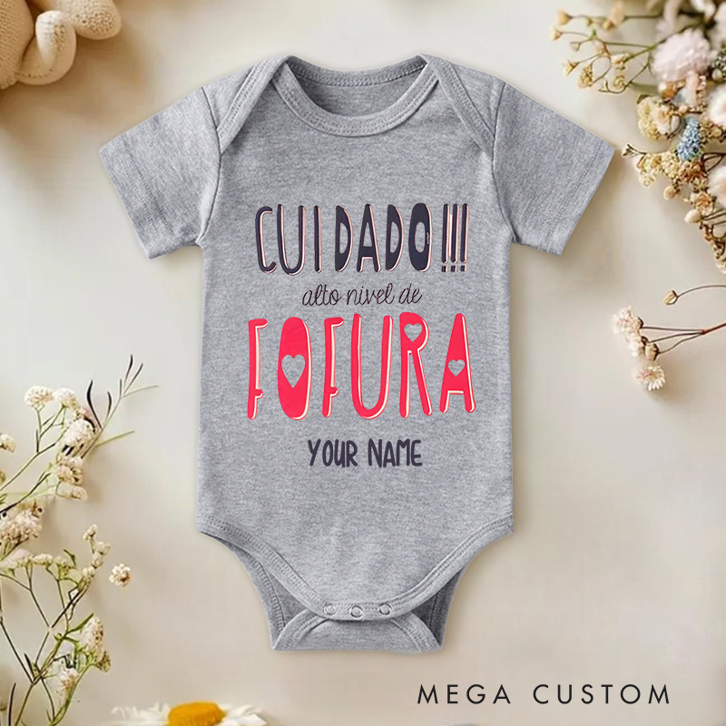 Personalized High Level Of Cuteness Care Baby Onesie