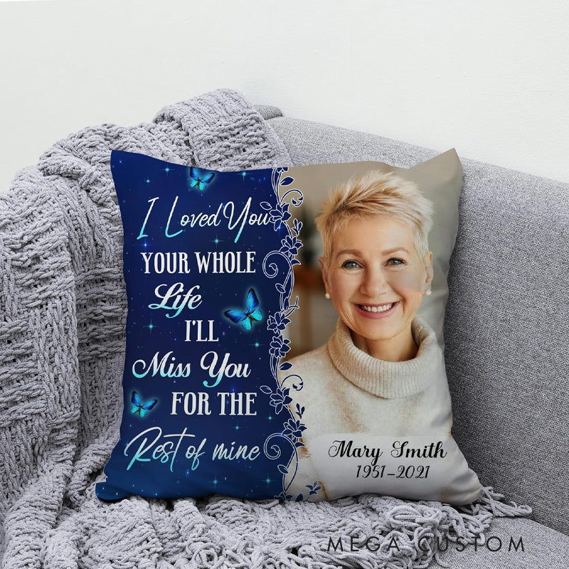 Personalized Memorial Photo Pillow Double-Sided Printed Gifts for Loss of Loved One in Heaven Remembrance Gifts