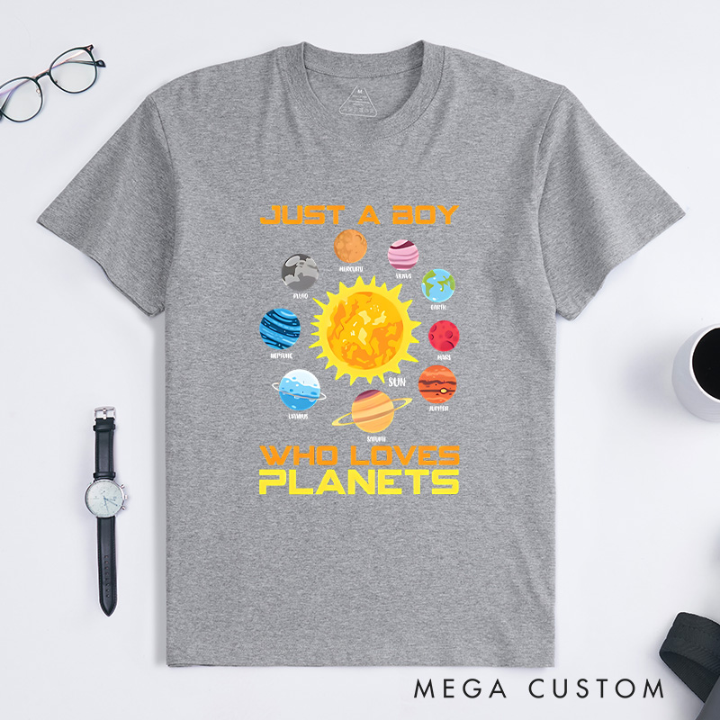 Personalized Planets T-Shirt Solar System Astronomy Space Lover T-Shirt Geeks Gift