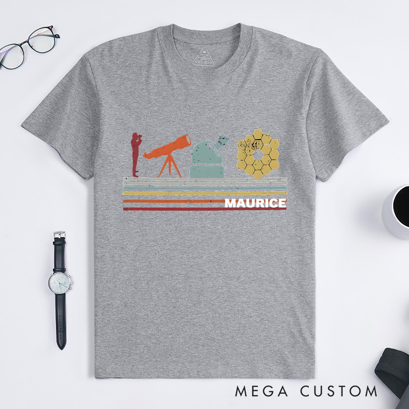 Personalized Space Telescope Shirt Astronomy Universe Planets Shirt Science Space Geek Lover Gift
