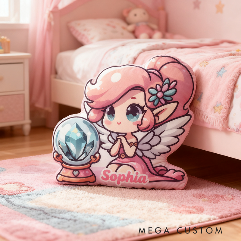 Personalized Name Pink Princess Pillows Adorable Whimsical Design Graphic 3D Print Pillow for Kids