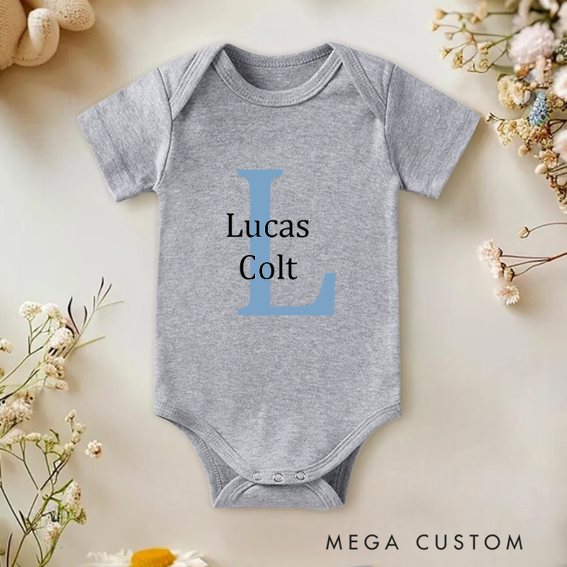 Personalized Name And Initials Design Baby Onesie