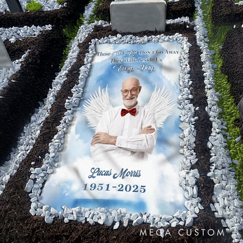 Personalized Photo Forever In My Heart Memorial Heaven Grave Blanket Waterproof Blanket Remembrance Gift 