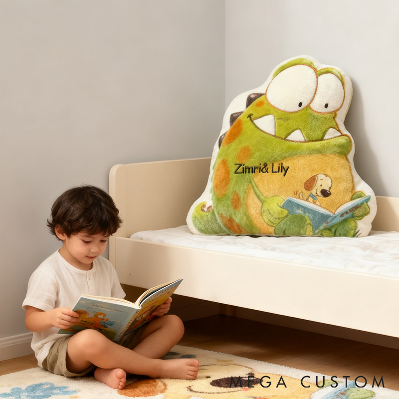 Personalized Monster Tales Reading Pillow Graphic 3D Print Custom Name Gift for Reading Lovers