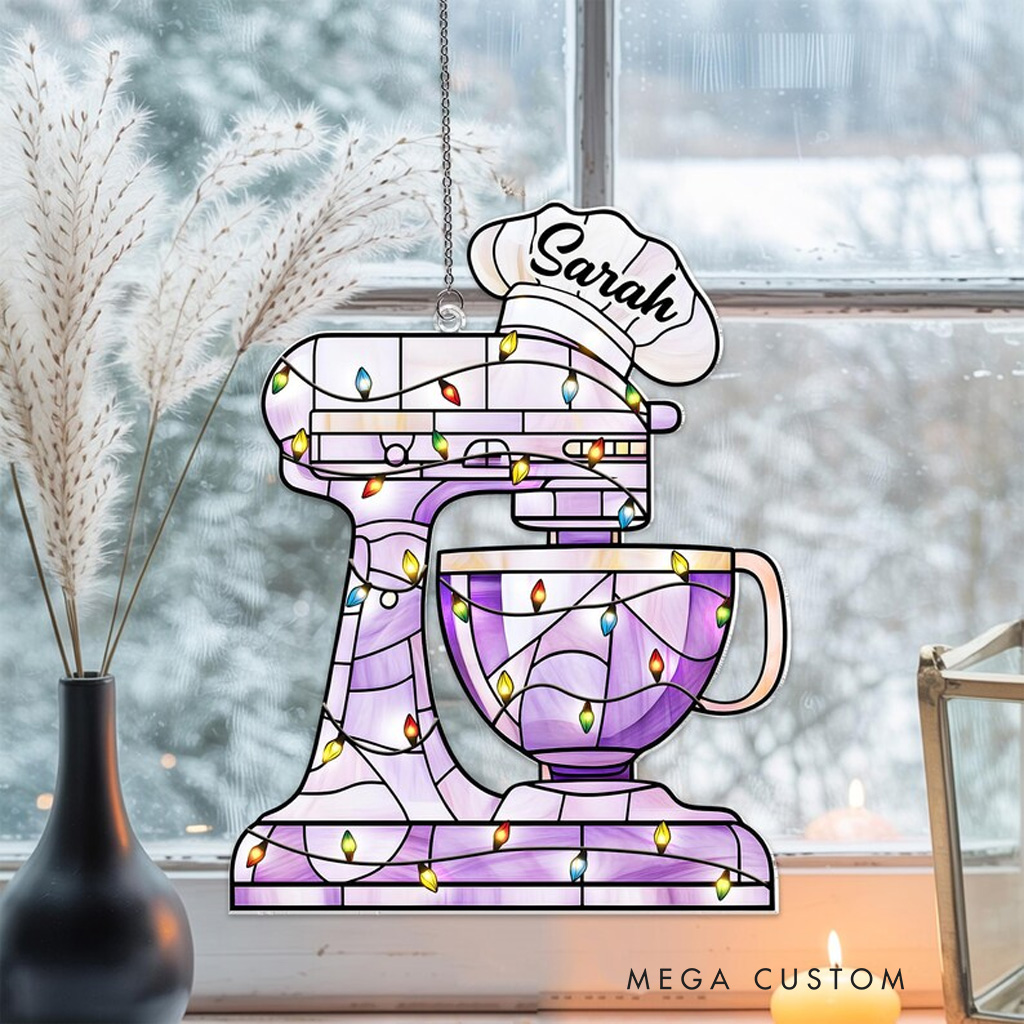 Personalized Baking Mixer 2025 Christmas Ornament for Kids Boys Girls Baker Acrylic Christmas Decoration Bakery Ornament Baking Lover Christmas Gift