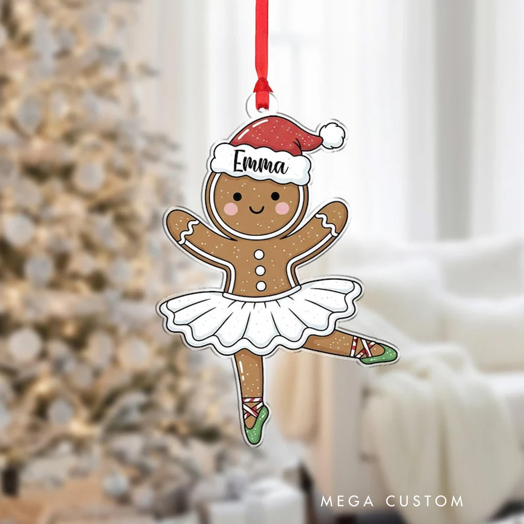 Personalized Gingerbread 2025 Christmas Ornament for Dancing Baker Acrylic Christmas Decoration Baking Lover Christmas Gift