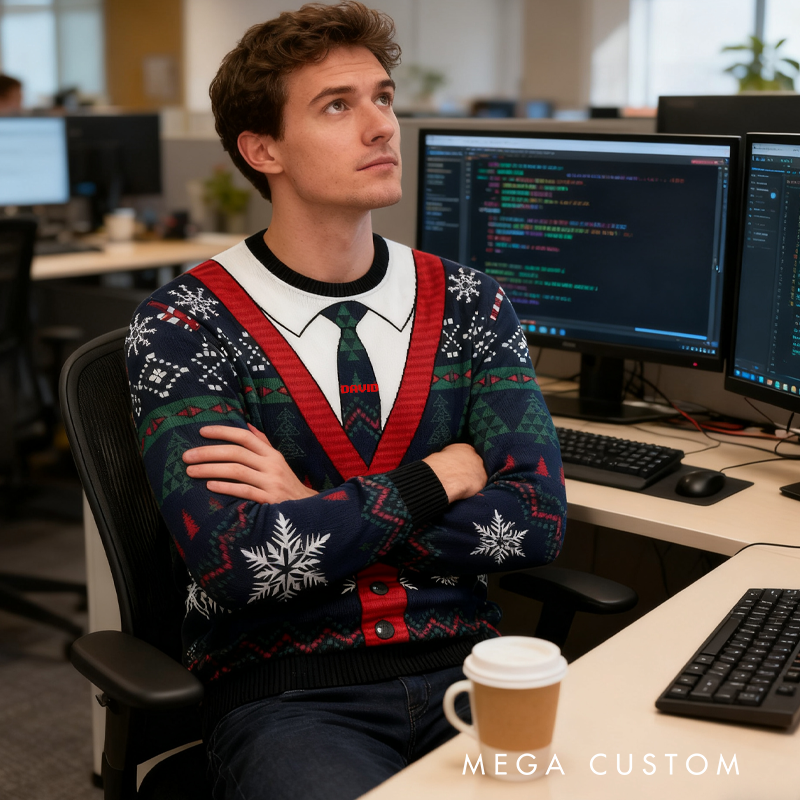 Personalized Funny Christmas Ugly Sweater Office Holiday Party Christmas Ugly Sweater Christmas Gift for Geek Nerd