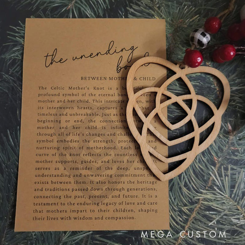Personalized Celtic Heart Story Ornament Mother and Child Ornament Symbol of Eternal Love Motherhood Keepsake Unique Gift for Moms
