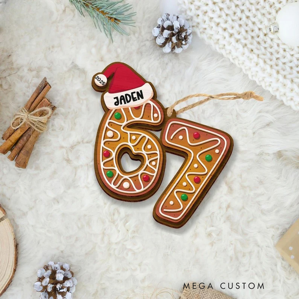 Personalized Six Seven Christmas Ornament 2D Acrylic Teen Slang Ornament Gift For Funny Teenager Ornament Gen Z Teenager Tween Ornament Christmas Gift