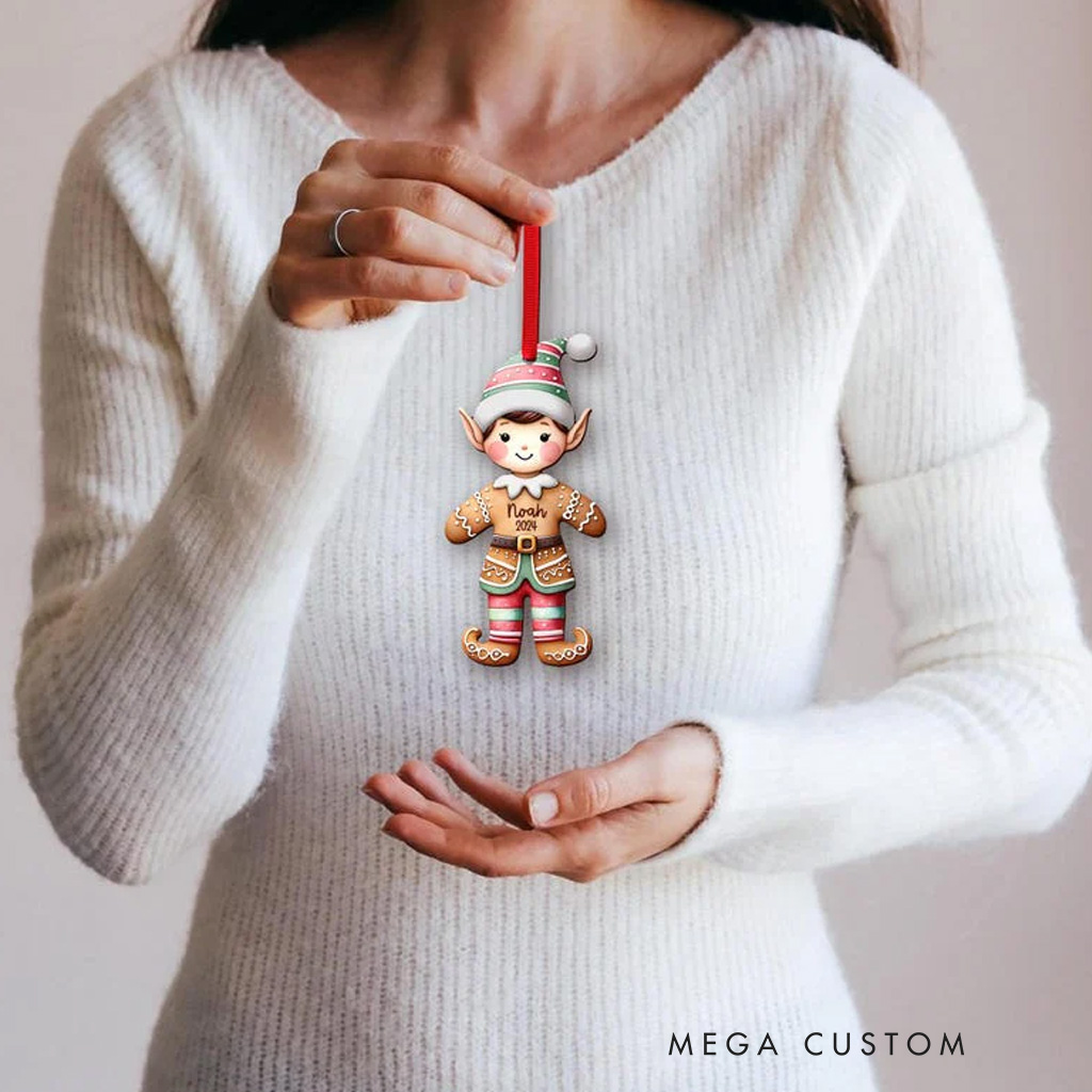 Personalized Elf Girl Christmas Ornament 2D Acrylic Ornament Gift For for Girl for Boy Ornament Christmas Gift