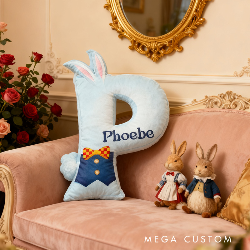 Personalized Graphic 3D Print Vintage Cartoon Movie Dreamland Alphabet Shaped Pillow for Cartoon Lovers Initial Pillow Christmas Gift for Kids