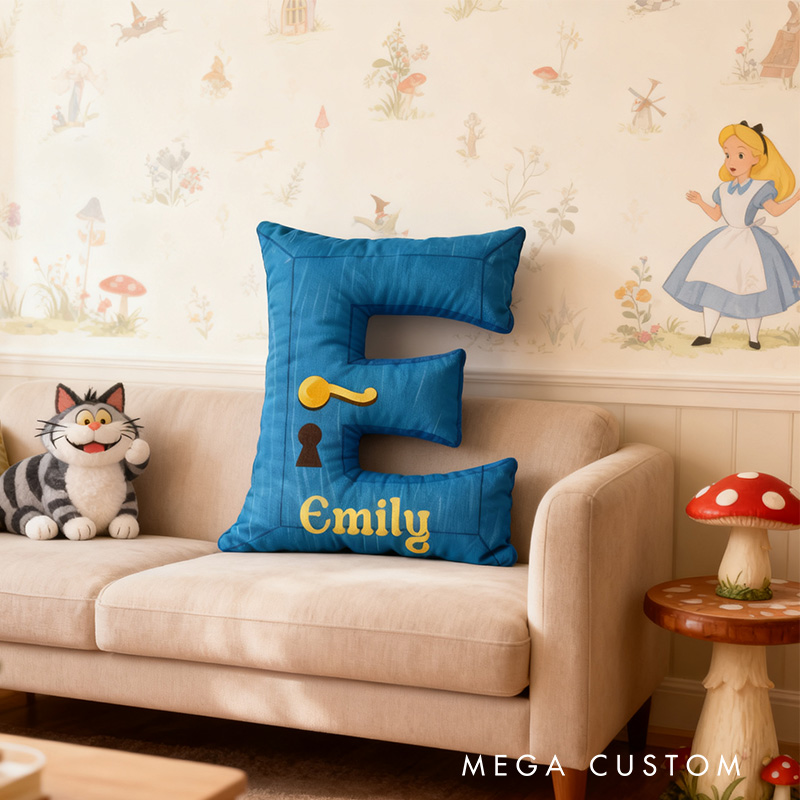 Personalized Graphic 3D Print Cartoon Movie Hidden Kindom Alphabet Shaped Pillow for Cartoon Lovers Initial Pillow Christmas Gift for Kids