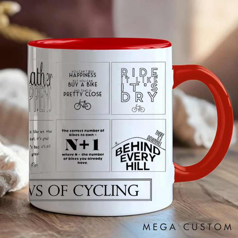 Personalized Cycling Laws Mug Mountain Bike Gifts Colourful Mug for Biker Friend Birthday for Him or Her for Biker Cycling Riding Lovers