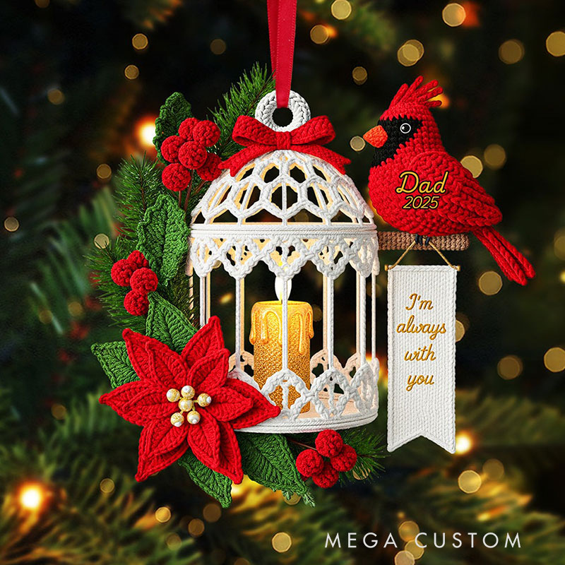 Personalized Memorial Cardinal Custom 2D Flat Acrylic Ornament Heaven Gift for Loved Ones 