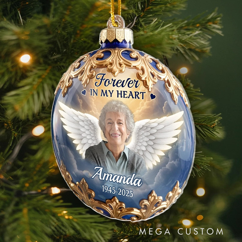 Personalized Christmas Memorial Sympathy Gifts for Loss of Loved One Held in Gentle Memory Custom Photo Acrylic Ornament