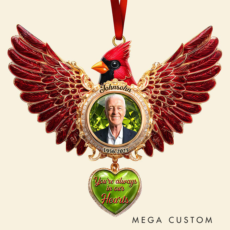 Personalized Cardinal Memorial Christmas Ornament Custom 2D Flat Photo Acrylic Ornament Gifts for Loved Ones In Heaven 