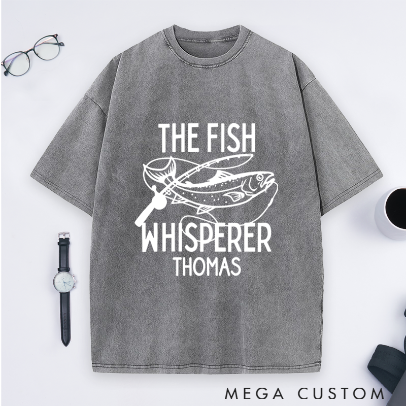 Personalized Fishing T-Shirt The Fish Whisperer T-Shirt Custom Name Comfortable and Stylish Gift for Fishing Enthusiasts