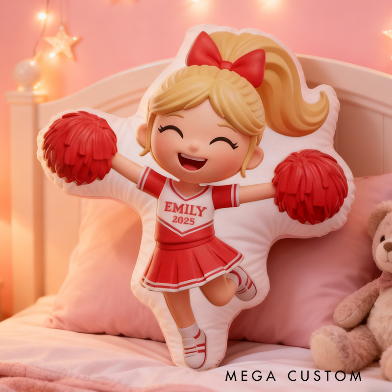 Personalized Cheerleader Pillow with Custom Name and Year for a Fun Unique Touch