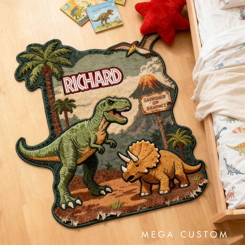 Personalized Graphic 3D Print Dinosaur Life Rug for Movie Lovers Gift for Kids