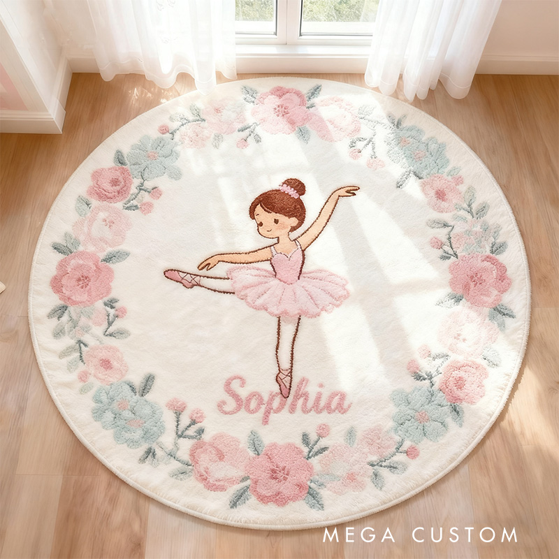 Personalized Flora Ballet Dance Rug for Dance Lovers Gift for Kids Christmas Gifts