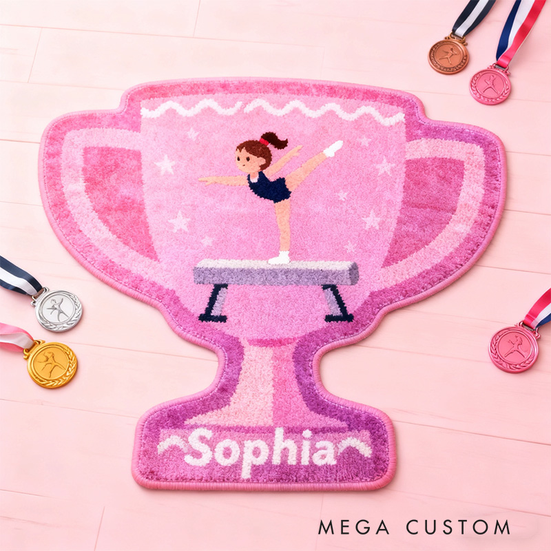 Personalized Gymnastic Trophy Rug for Gymnastic Lovers Gift for Kids Christmas Gifts