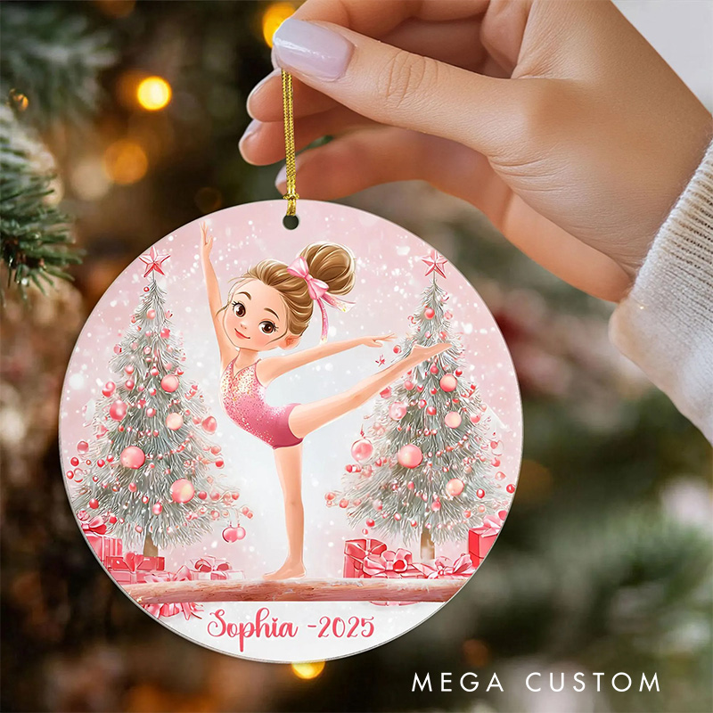Personalized Gymnast Balance Beam Acrylic Ornament for Gymnastic Lovers Ornament Christmas Gift for Kids