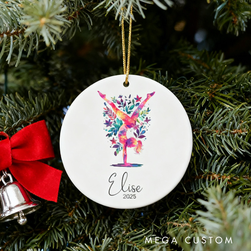 Personalized 3D Effect Gymnastics Team Christmas Ceramic Ornament Gymnastic Lovers Christmas Gift Dancer Xmas Gift Christmas Decor
