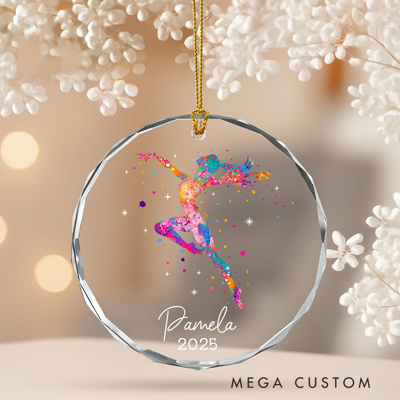 Personalized Elegant Ballet Ballerina Glass Christmas Ornament Dance Lovers Christmas Gift Dancer Xmas Gift Christmas Decor