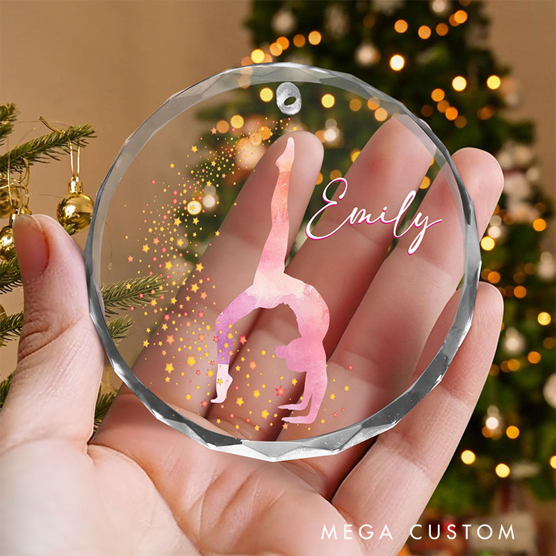 Personalized Gymnastics Sports Glass Christmas Ornament Gymnastic Lovers Christmas Gift Dancer Xmas Gift Christmas Decor