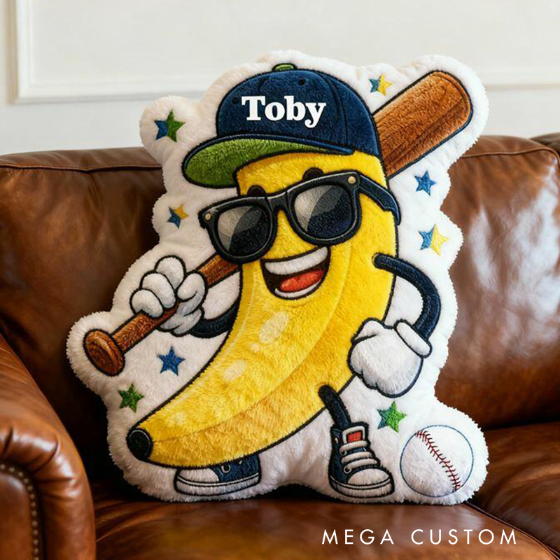 Personalized Banana Baseball Pillow with Custom Name A Fun and Unique Gift Idea