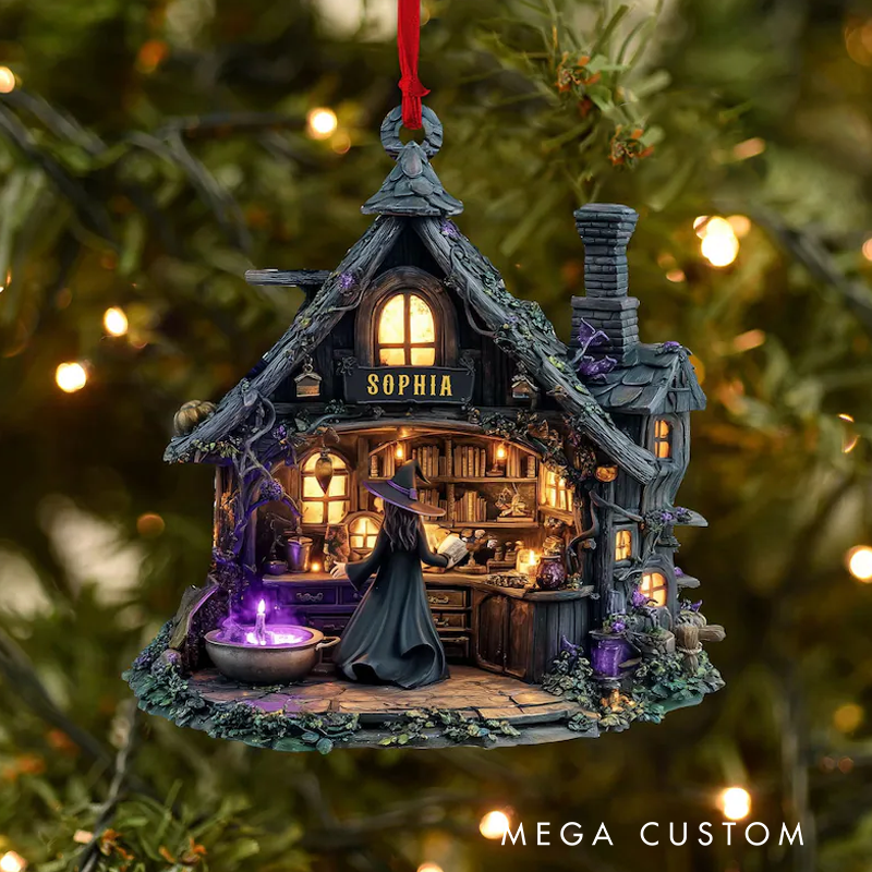 Personalized Witch House Christmas Ornament Custom Name Witch House Christmas Tree Ornament Witchy Ornament Salem Witch House