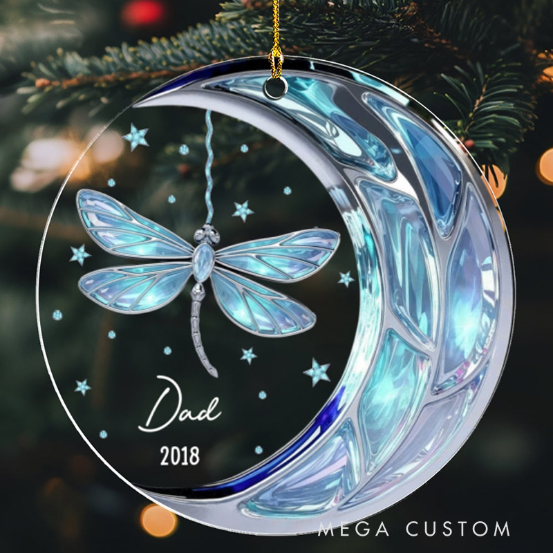 Personalized Memorial Christmas Ornament Miss You Mom And Dad Custom Acrylic Ornament Gifts for Loved Ones In Heaven 