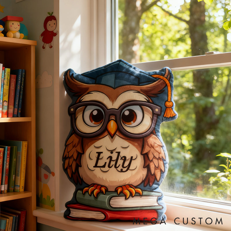 Personalized Wise Owl Reading Pillow Graphic 3D Print Gift for Reading Lovers