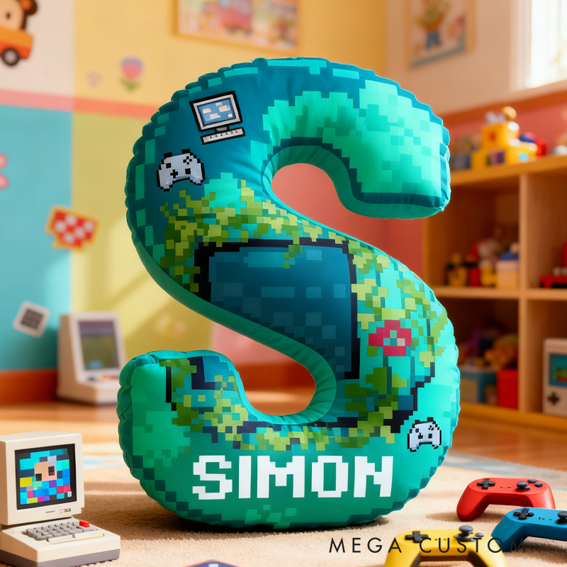 Personalized Pixel Art Gaming Pillow Game-Themed Room Decorations Pillow Kid Pillow for Game Geek Lover