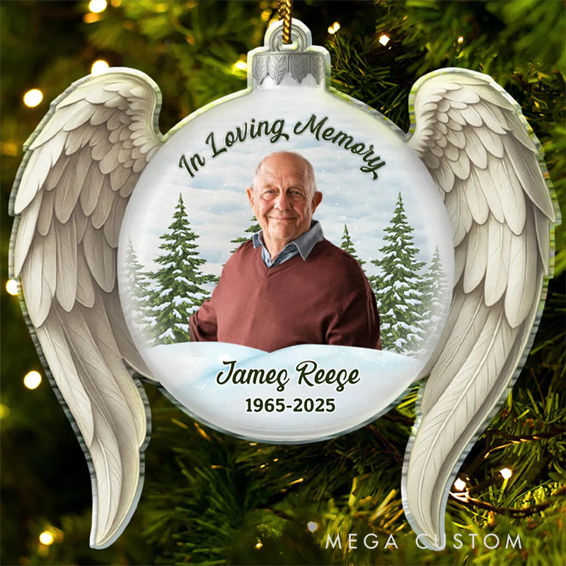 Personalized Photo In Loving Memory Ornament Custom Shaped Acrylic Ornament Christmas Memorial Sympathy Gifts for Loss of Loved One