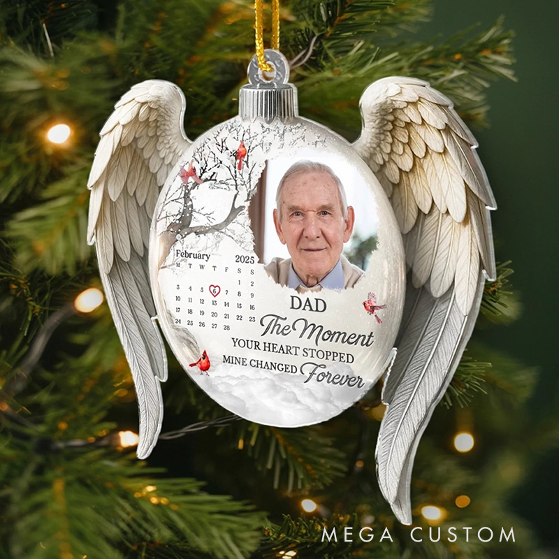 Personalized Photo Cardinal Acrylic Ornament Custom Christmas Memorial Sympathy Gifts for Loss of Loved One Loved Beyond Words Missed Beyond Measure