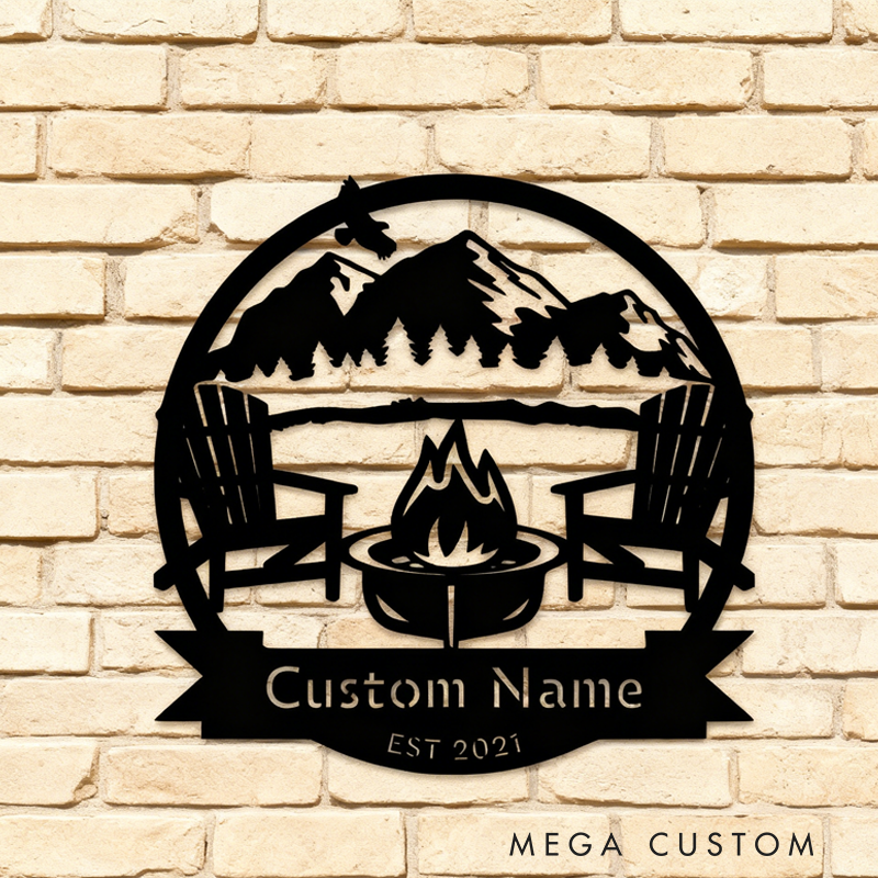 Personalized Campfire Sign Metal Camping Sign Fire Pit Sign Custom Camping Sign Outdoor Metal Sign Camping Decor
