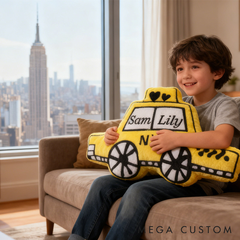 Personalized NYC Taxi Pillow Graphic 3D Print Pillow for Travel Lovers