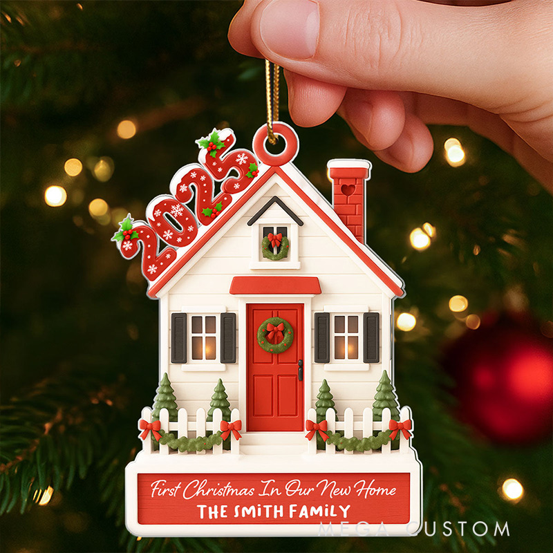 Personalized Our First Home Christmas 2025 Ornament Custom Acrylic Ornament Housewarming Christmas Gift for Couple Family