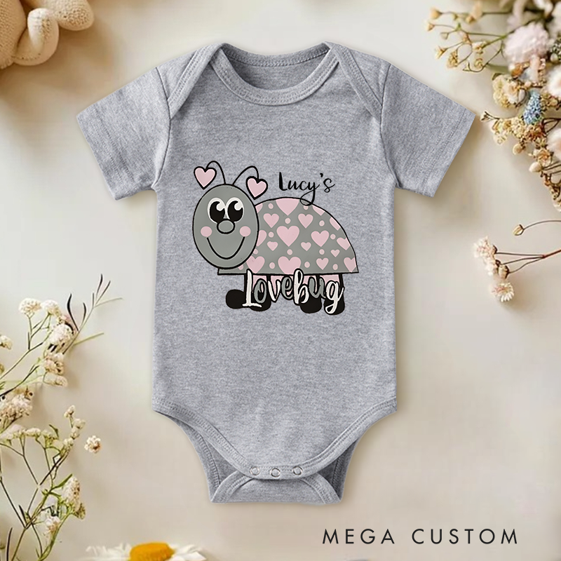 Personalized Lovebug Adorable and Heartwarming Sweet Heart for Kids Baby Onesie
