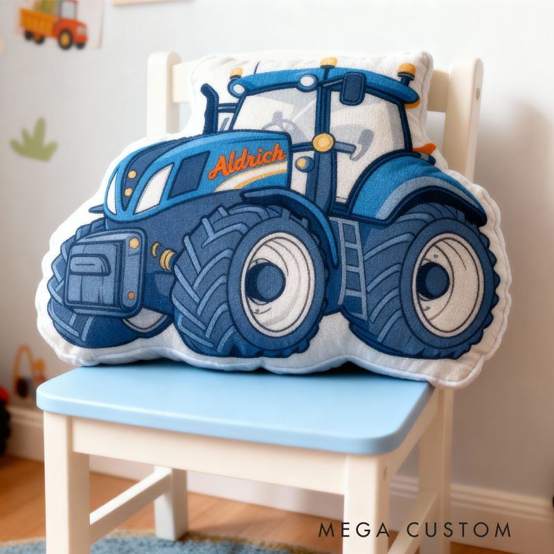Personalized Tractors with Name Graphic 3D Print Pillow Christmas Gift for Kids or Baby Birthday Gift