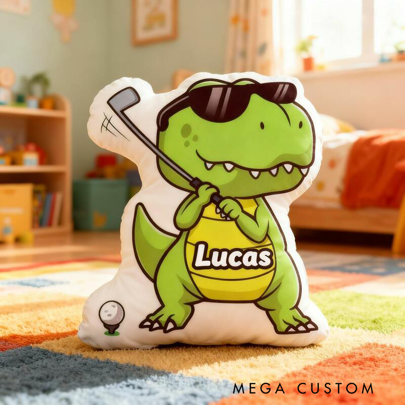 Personalized Dinosaur Golf Pillow Add Fun and Comfort with Your Name