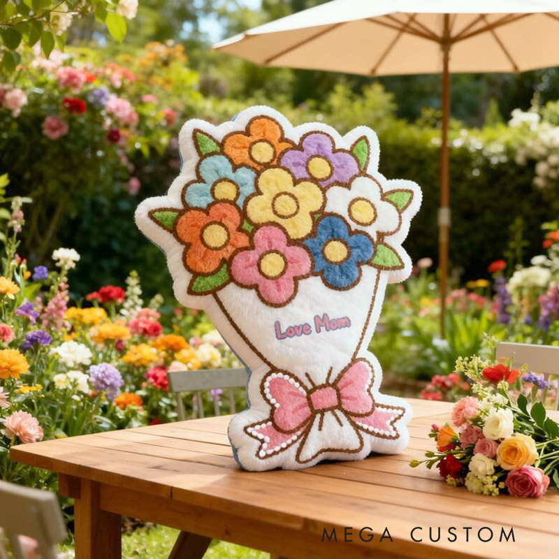 Personalized Bouquet Pillows with Customizable Text Beautiful Gift for Mom