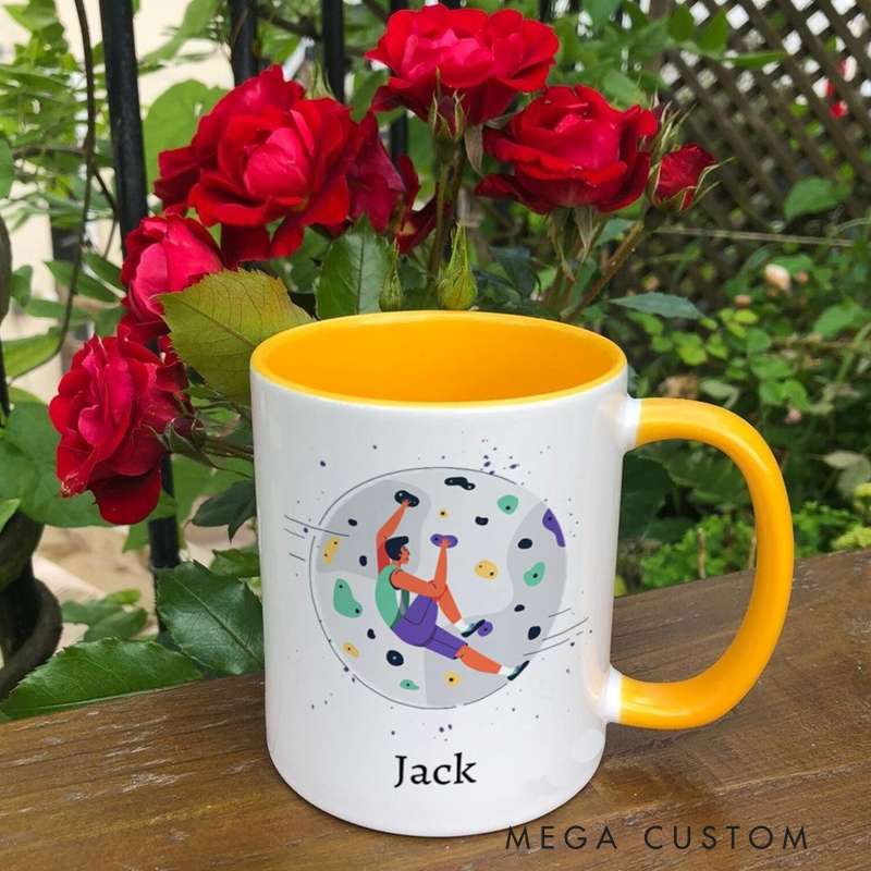 Personalised Rock Climbing Mug Present for Climbing Lovers Gifts for Climbers Hobby Mug Gift Outdoor Adventure Lover